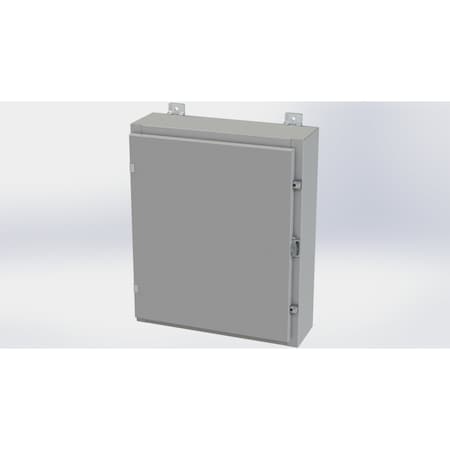 Saginaw Control & Engineering Clamps with Padlock Hasp Electrical Enclosures, 24 in H, 6 in D, 20 in W, NEMA 4, Carbon Steel SCE-24H2006LP